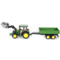 Трактор John Deere M5115 с погрузчиком и прицепом Bruder 01-793...