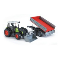 Трактор Claas Nectis 267 F с погрузчиком и прицепом Bruder 02-112...