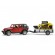 Внедорожник Jeep Wrangler Unlimited Rubicon c прицепом-платформой и мини погрузчиком CAT Bruder (брудер) 02-925
