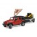 Внедорожник Jeep Wrangler Unlimited Rubicon c прицепом-платформой и мини погрузчиком CAT Bruder (брудер) 02-925