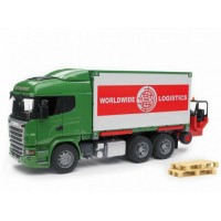 Фургон Scania с погрузчиком и паллетами Bruder 03-580...